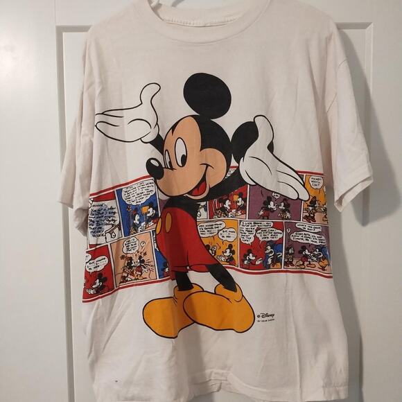 Vintage Disney 90's Mickey Mouse - Velva Sheen Allover Print T- Shirt - Size XXL - Picture 3 of 7